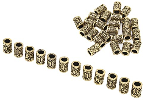 24 st paracordpärlor, viking skäggpärlor, viking hårtillbehör, viking skäggpärlor brons gör-det-själv zinklegering material hårdekoration