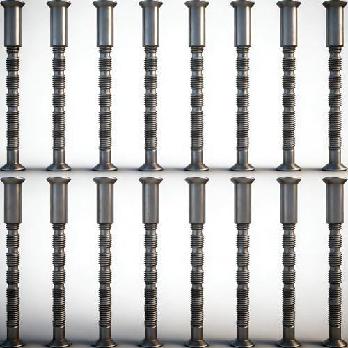 K Kwokker M5 Door Handle Screws, 16 Sets Nickel Plated Screw M5 Screws Male to Female Connecting Fixing Bolts and Sleeves for Fixing Door Handles, Escutcheons, Cabinet Drawers