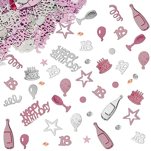 OSDUE 18th Rose Gold Confetti Bag 30g, 1200 Pieces Birthday Confetti Table Scatter, Glitter Table Scatter Sprinkles for Birthday Party, Anniversary Wedding Anniversary Decoration