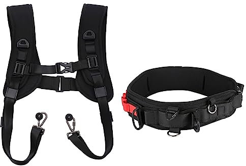 Xaocaige Harnais double bandoulière pour appareil photo et ceinture multifonction réglable pour appareil photo reflex numérique Accessoires de photographie, Double sangle pour appareil photo et