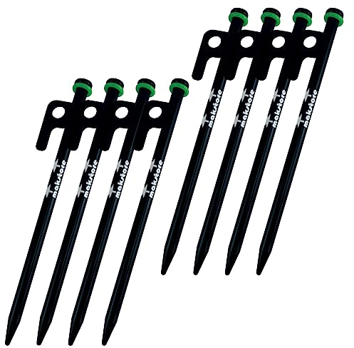 makstore 20cm Zelt-Heringe aus Metall, Zeltnägel Erdnägel für Camping und Outdoor, Ø9mm (8)