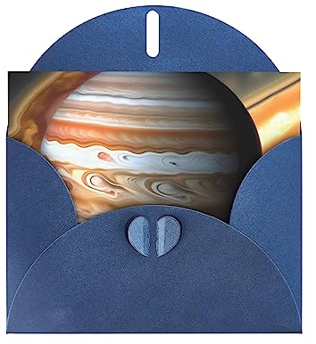 Jupiter Landschaft Blanko-Grußkarten mit Umschlägen, 10,2 x 15,2 cm, Dankeskarten für Weihnachten, Urlaub, Geburtstag, Abschluss, Jahrestag, Blau