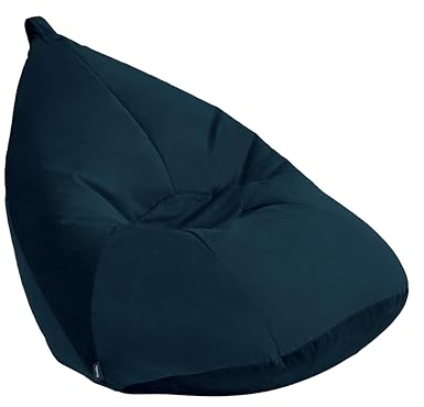 Loft 25 Samt Sitzsack Liegestuhl, Stuhl | Indoor Wohnzimmer Gaming Sitzsack mit Füllung für Erwachsene | Leichtes Gamer Beanbag Puf Sitz | Ergonomisches Design für Körperunterstützung (Pazifik)