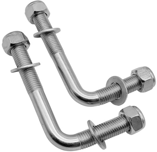 EMPULA 2 Stück M10, M12, M16 L Schraubhaken, Stahl verzinkt (A: 60 x B: 60 x C: 45 x D: 45 x M: 12)