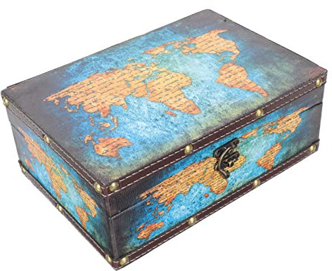 Zerodeko Haushalts Vintage Aufbewahrungsbox Aus Rostfreiem Material Mit Schloss Rechteckiger Kleinigkeitenkoffer Für Schmuck Münzen Und Tee Multifunktionale Schatztruhe Mit Glatter Oberfläche