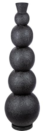 Casablanca Deko Vase groß Bodenvase modern XXL aus Eisen - Wohnzimmer Dekoration Blumenvase für Pampasgras Blumen - Farbe: Schwarz Höhe 87 cm