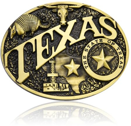 BBOTEN Western-Gürtelschnalle für Herren, Indianer-Taxas, Gürtelschnallen, Longhorn, Bull, Cowboy, Rodeo, Gürtelschnalle, Herren, 2. Bronze, Medium