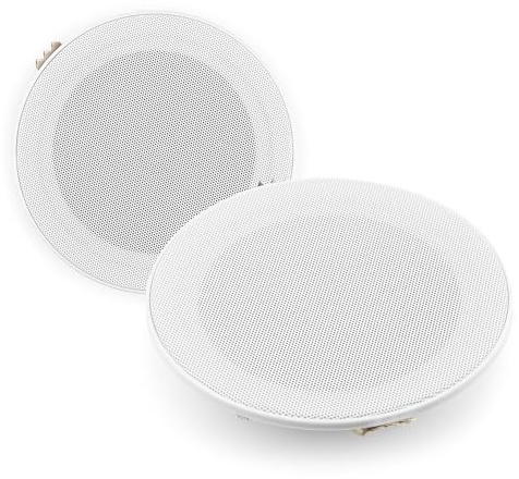 Power Dynamics MSLP50 - Deckenlautsprecher Wasserdicht, 80 Watt, IPX5 Einbaulautsprecher Decke Outdoor, Flach & Randlos – 8 Ohm, 140mm x 75mm, Ceiling Speaker - Weiß