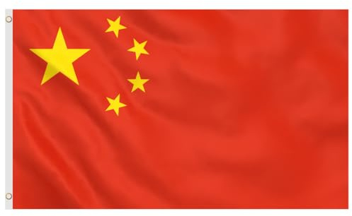Second Ave - Bandiera della Cina, 1,5 x 0,9 m, grande, con occhielli in ottone, per feste sportive nazionali cinesi e feste di Capodanno