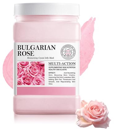 Jelly Mask Powder für Gesicht, Feuchtigkeitsspendendes Jelly Face Maske 540g - DIY SPA Peel-Off-Gesichtsmaskenpulver mit Rose - Gesichtsmaske Frauen für Helle und Glatte Haut (rosa)