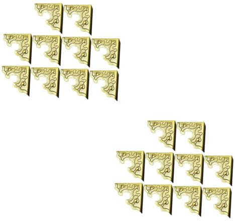 Lurrose 2 Sätze Winkelbedeckte Holztür-eckwache Eckwächter Schutz Bronzener Sicherheitsbügel Schützende Tischecken Zinklegierung Golden 20 Stück * 2