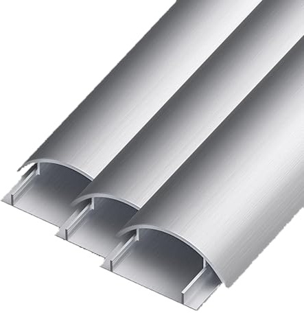 WEKONUMEX Canalización de Cables autoadhesiva, Paquete de 2 Canales for Cables semicirculares de 1 m, Plateados, Varios tamaños(9#)