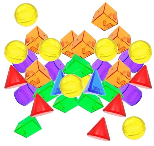 Harilla 100 geometrische Körper Lernspielzeug Leuchttisch Spielzeug 3D durchscheinende Musterblöcke Geometrische Formen für