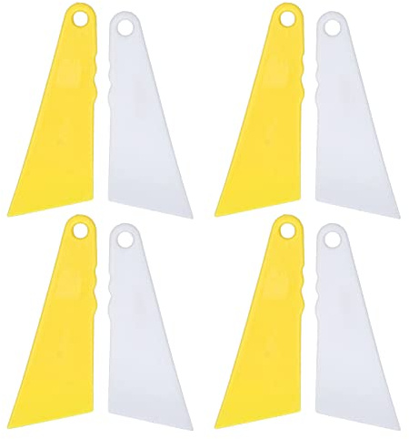 Aplicador de barras de pegamento, fino, elástico, artesanal, reutilizable, esparcidor de pegamento de plástico, raspador de pegamento de cuero, amarillo y blanco para suministros