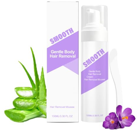 Cloud Sense HåRborttagningsmousse, Mild HåRborttagningsspray Med Spatel,Aloe Vera HåRborttagningsspray KäNslig Hud, Snabbverkande Med Aloe Vera, Skonsam Och Lugnande FöR Kropp, Ben, Ansikte (1 PC)