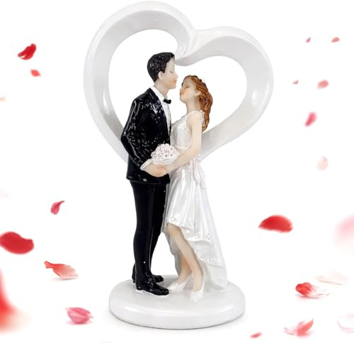 Brautpaar Figuren Torte, Hochzeitspaar Figurens als Tortendeko für Hochzeitstorten, Hochzeitsdeko, Hochzeitsgeschenke für Brautpaar, 11,5 cm x 8,5 cm