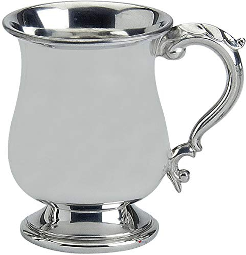 I LUV LTD Cadeau de Baptême Pour Enfants Tankard Étain Coupe Bande de Satin Possibilité de Gravure