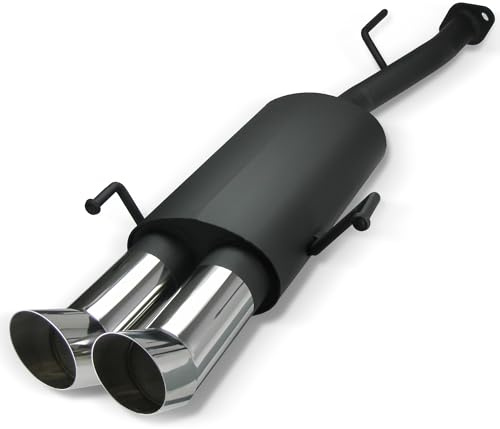 JOM Car Parts & Car Hifi GmbH 89028 Stahl-Endschalldämpfer mit 2X 76mm DTM-Look Endrohren