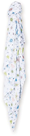 Bemini by Baby Boum 573FIFTY10TT Muslin Swaddle Pucktuch FIFTY snow 120x120 cm ,schwarz