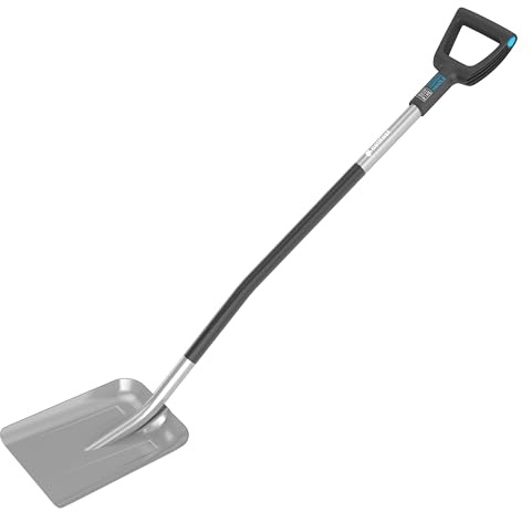 Cellfast Schaufel ENERGO™ [1300 mm] für Schöpfen, Umschütten von Schüttgut wie Sand, Kies, Erde, Ergonomischer Griff, EIN induktiv gehärtetes Blatt aus Borstahl mit Durchdrückungen verstärkt, 40-010