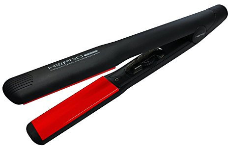 H2PRO Vivace 1 1/4″ Ceramic Flat Iron - Tourmaline Ionic Treatment, Cutting-Edge Straightener - Adjustable Temperature for All Hair Types - Argan Oil and Diamond Powder for Smooth and Shiny Locks