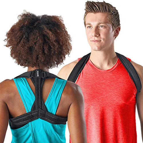 Modetro Sports Posture Corrector Spinal Support - Physical Therapy Posture Brace for Men or Women - Back, Shoulder, and Neck Pain Relief - Spinal Cord Posture Support Black Small (S) 30 - 38 in