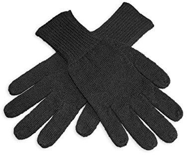 Posh Gear Alpaka Handschuhe Guantino Fingerhandschuhe Damen Herren aus 100% Alpakawolle, schwarz, Größe M