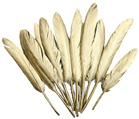 Supvox Federn Gold Zum Basteln 50 Stück Goldene Feder Deko Für Hochzeit Diy Handwerk Party Dekorationen