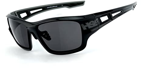 HSE SportEyes® | beschlagfrei, Winddicht, HLT® Kunststoff-Sicherheitsglas nach DIN EN 166 | Sportbrille, Radbrille, Sonnenbrille | Brille: 2095 (selbsttönend - Schwarz)
