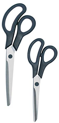 Viners Everyday Set of 2 Scissors | 8 Inch & 10 Inch Stainless Steel Multipurpose Kitchen Scissors | Black