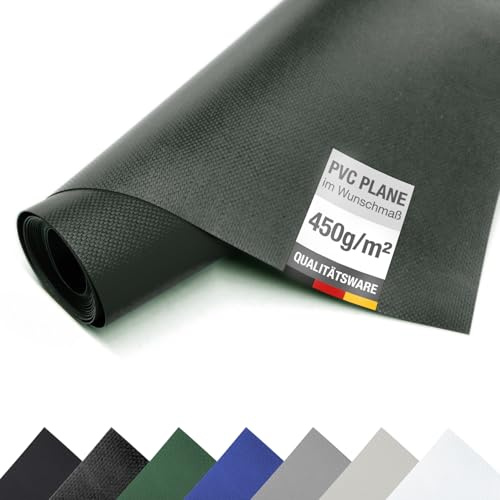 ANKO PLANEN (6m breit) LKW Plane/PVC-Plane 450g/m² - Meterware ohne Ösen, Gewebeplane Schutzplane Abdeckplane Holzabdeckplane Camping (Anthrazit RAL7016)