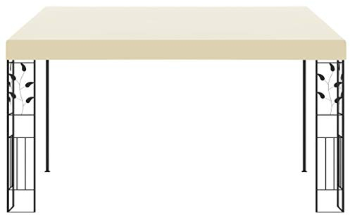 Tidyard Wand-Pavillon Anbaupavillon Sonnenschutz Witterungsbeständig Pergola Gartenpavillon Terrassendach Überdachung Gartenzelt Partyzelt 4 x 3 x 2,5 m Cremeweiß