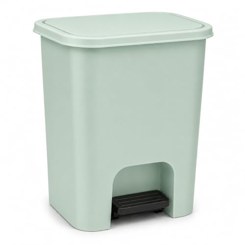 plastific Foot Pedal Bin Dustbin Rubbish Paper Waste Kitchen Office Plastic Bins (Mint Green, 7.5L)