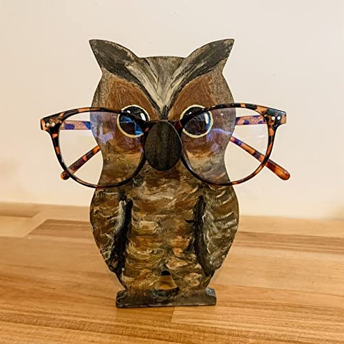 XXXXW Brillenhalter Ständer Haustier Gläser Stand Eule Brille Rahmen Niedliche Haustier Holz Ornamente for Desktop Dekoration Kunstwerk Brille Zubehör Dekoratives Geschenk