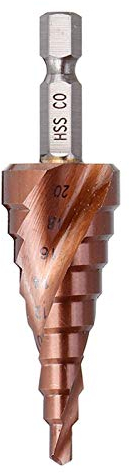 ZSBLXHHJD Oberfräsen-Bits M35 Kobalt-Stufenbohrer Sechskantschaft HSS-Co Stufenbohrer Spiralnut-Lochsägeblatt, für Edelstahl Metall Holz (Farbe: 6 35 mm)