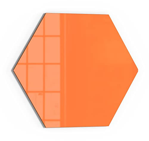 DEQORI Glas-Magnettafel | 55x47,6 cm groß | Unifarben - Orange | Memo-Board aus Glas | Magnetboard inkl. Magnete, Stift & Tuch für Küche & Büro | Tafel magnetisch & beschreibbar