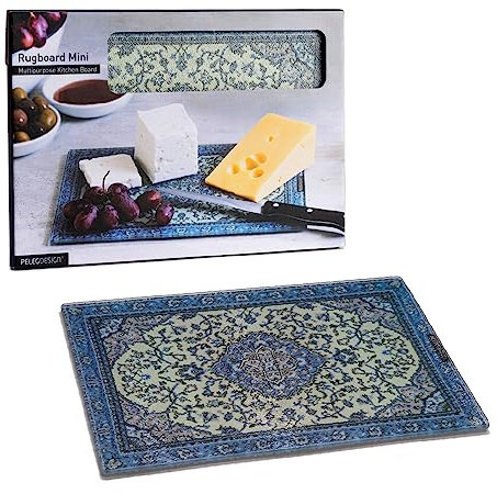 PELEG DESIGN - Mini planche à découper Rugboard I Planche de service en verre I Planche à découper au design oriental