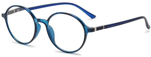 VEVESMUNDO Blaulichtfilter Lesebrille Runde Retro Groß Damen Herren Anti Blaulicht Lesehilf Sehhilfe Brille +1.0,+1.5,+2.0,+2.5,+3.0,+3.5,+4.0