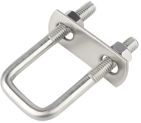SYDARSYN Pernos en U Cuadrado U-bolt Tornillos en U de Acero Inoxidable 304 con Tuercas y Placas M10x80x150mm (1 Piezas)