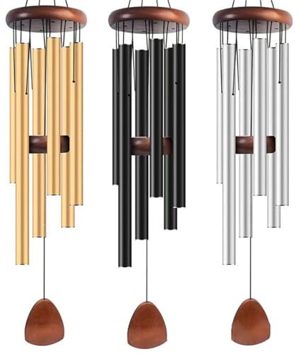 FresQa Aluminium-Rohr-Windspiel wasserdichte Kiefer Klassische Paarung mit Musik-Windspiel Aluminium-Produkt hängender Klang,Rosa,37 inches