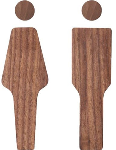 Toiletten Türschild Plaque 2pcs Holz Selbstkleber Toilette Männer Frauen Schild Formen Dekorative Heimat Büro Hotels Pubs Geschlecht