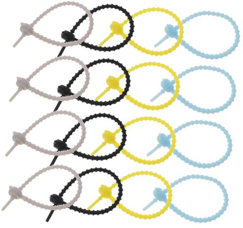 Mikikit 80pcs Silicone Cable Management Tie Cord Management Strap Wire Tie Wire Organizer