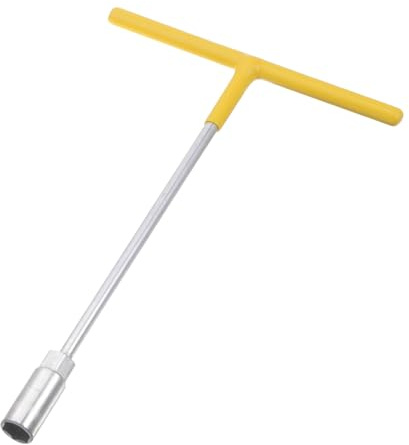 QUARKZMAN 14mm T-Griff Steckschlüssel Hochleistungs Kohlenstoffstahl Metrischer 6-Punkt-Sechskant Rutschfestem Gelb gummiertes Schlüssel für Motorrad Fahrrad Auto Reparatur