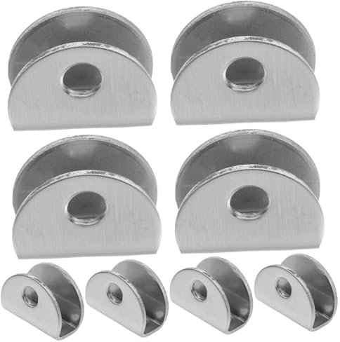 Homoyoyo 8pcs Floating Shelf Brackets Glass Shelf Clips Stainless Steel Wall Mounting Mirror Clips