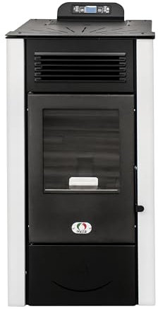STUFE A PELLET ITALIA San Diego 14 Kw WiFi - Poêle à Air Ventilé Efficacité 92% Chauffe 130m² Autonomie 20H Programmable 5 Vitesses et Puissances Garantie 24 Mois Blanc