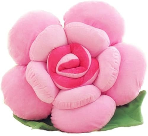 YELAN Rosen Kissen Boden Kissen niedlichen Plüsch Stuhl Kissen Schlafs ofa Kissen Raum dekorations Kissen (Pink, 30cm)