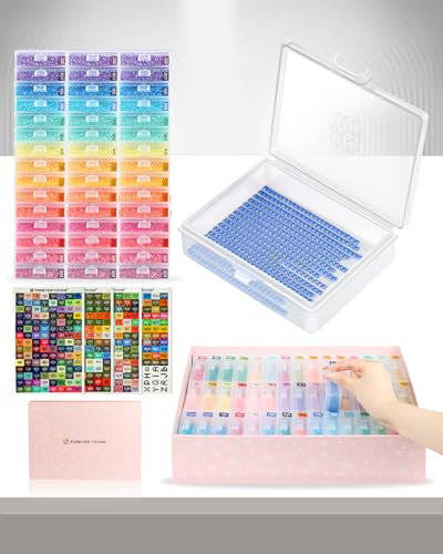 45 Stück Diamond Painting Aufbewahrungsbox Schiffchen mit Deckel, Diamond Painting Zubehör Boxen für Diamond Painting Steine, 2-in-1 Diamond Painting Schiffchen und 5D Diamant Painting Set, Box-Paket