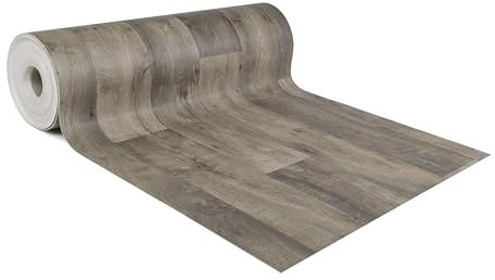 GIURI TESSUTI - Pavimento in PVC - Collezione Prestige - Rivestimento per superfici in Vinile Impermeabile con texture Antiscivolo e supporto Insonorizzante (H. 200 cm, CHALET SMOKE)