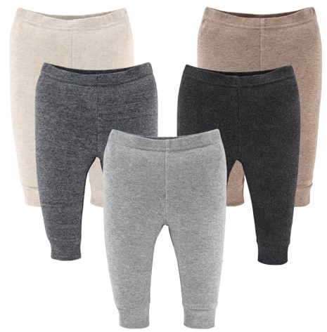 The Peanutshell 5 Pack Baby Boy or Girl Pants Set - 100% Cotton Toddler Pants, 12-18 Month Boy or Girl Clothes for Toddlers and Babies - Earthy Neutrals