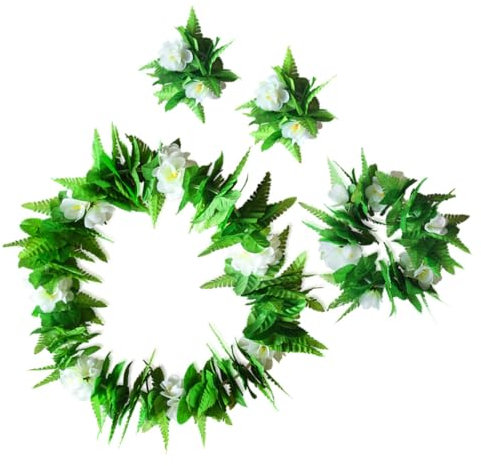 Alipis Hawaiian Lei Blume Girlande Grün Blatt Floral Kranz Stirnband Party Supplies Für Erwachsene Kinder